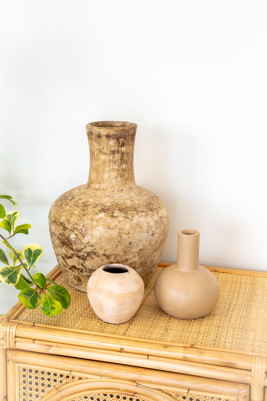 Bold Mini Nude with Rose Crackle Vessel